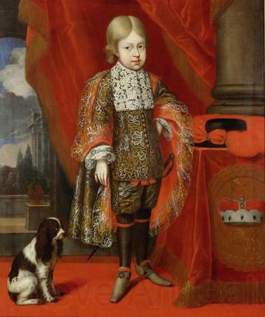 unknow artist Kaiser Joseph I. (1678-1711) im Alter von sechs Jahren mit einem Hund, in ganzer Figur Germany oil painting art